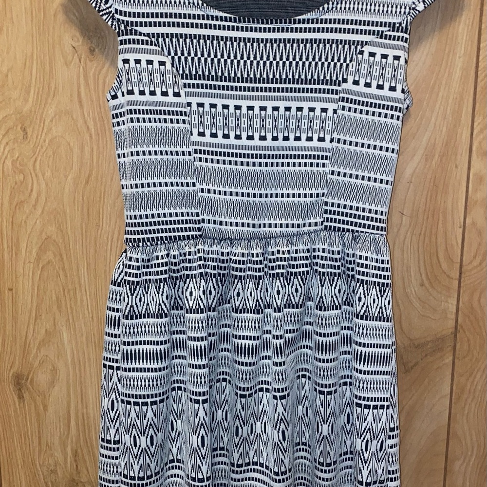 Rewind Black and White Sleeveless Mini Sundress